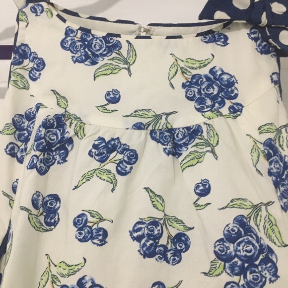 Blue and cream mixed print girls dress size 5 - Picture 5 of 7